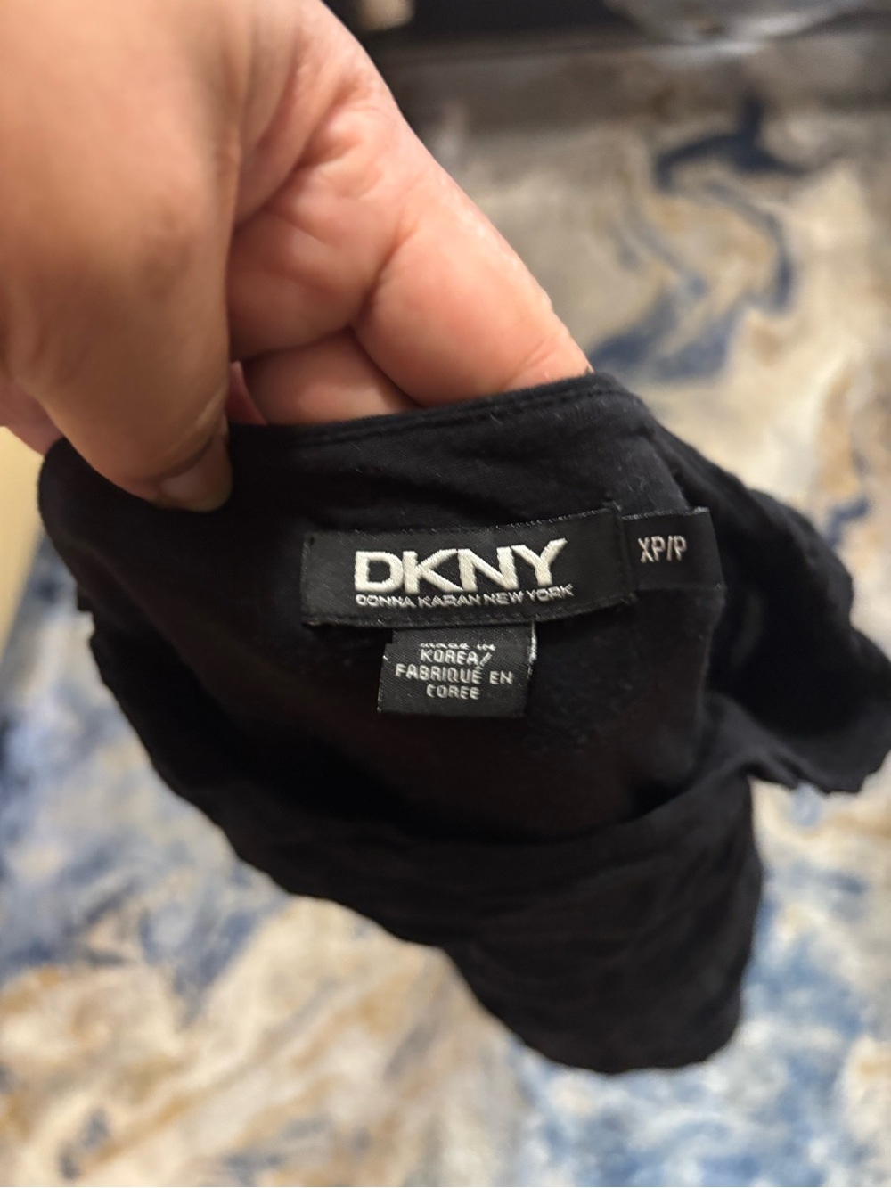 DKNY Black Long-Sleeve Ruffle Front Tee - Picture 5 of 6